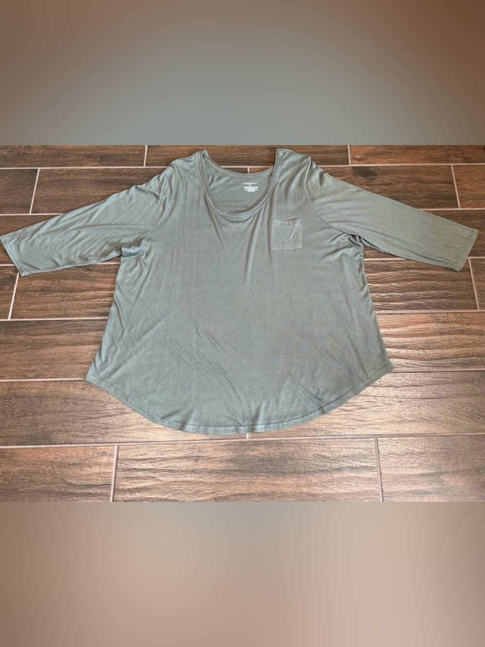 Lane Bryant 3/4 Sleeves Tee Top Size 22/24 Green New